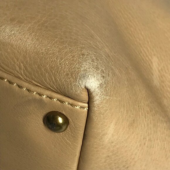 CHANEL Turnlock CC CC Mark Bag Tote Bag Hand Bag Leather Beige - Picture 3 of 16